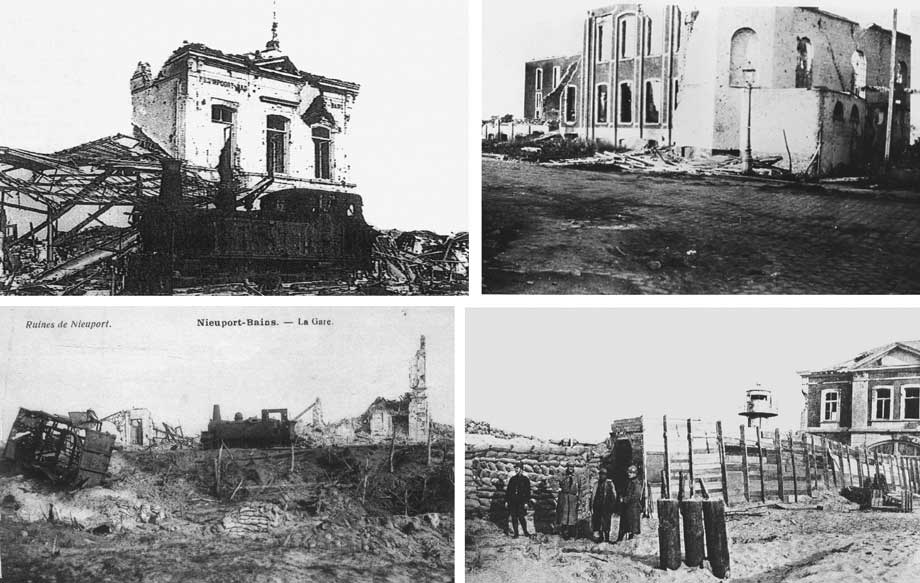collage ruines na de oorlog